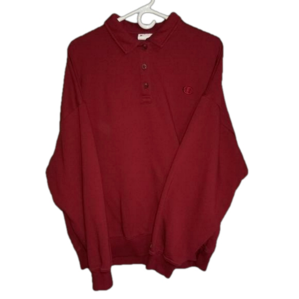 Champion Long Sleeve Collared SweaterSmall Logo Left Sleeve Label Reads Size XL